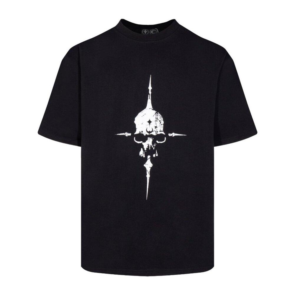 Thug Club Black T Shirt With Skull Graphic